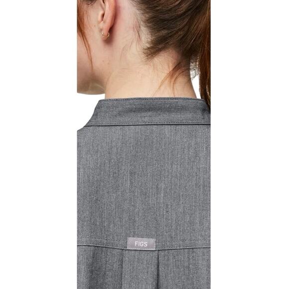 FIGS Women XXL Rafaela Oversized Scrub Top Graphite Grey V-Neck Collared Neck - Picture 6 of 17
